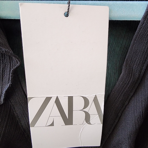 Elegant Black Ruffle Zara Dress, Size Small - Picture 2 of 2
